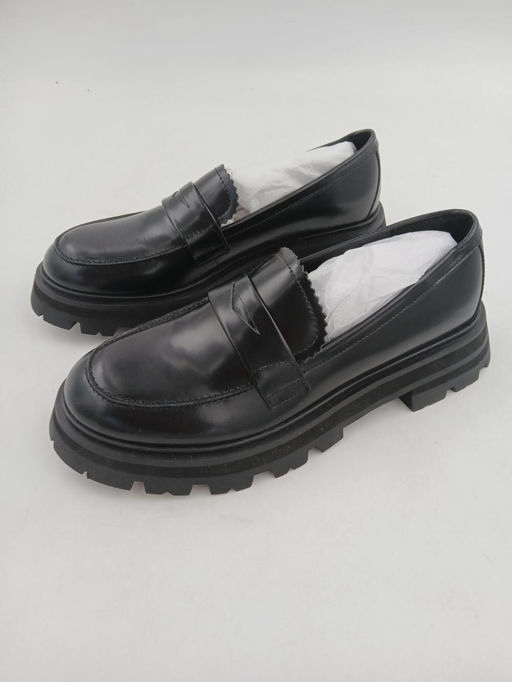 Tony Bianco Axell Shoes Womens Size 8 Black Chunky Platform Penny Loafers